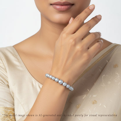 Grading Grey Round Akoya Saltwater Pearl Bracelet - AA Quality
