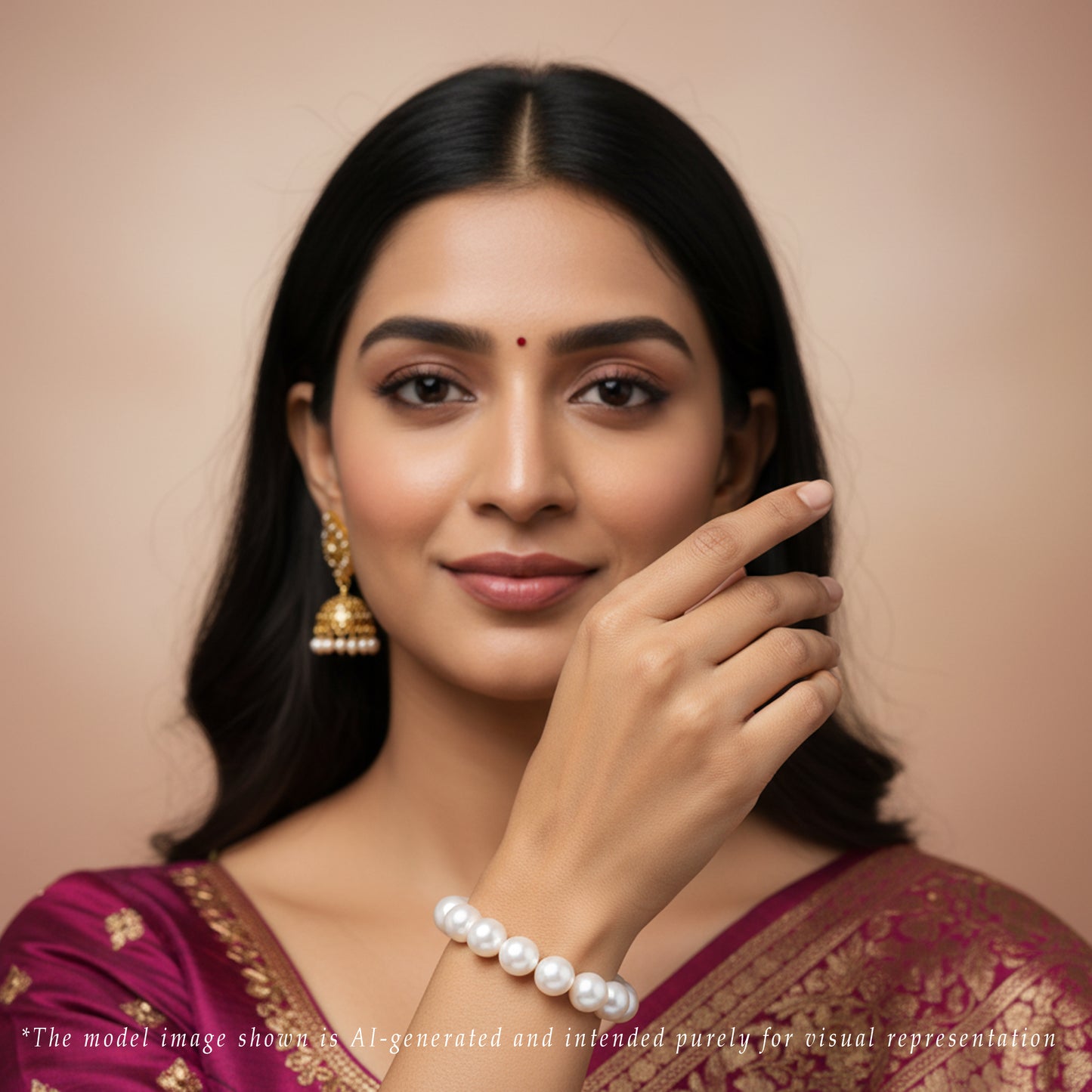 10.0-11.0mm White Round South Sea Pearl Bracelet -AA Quality