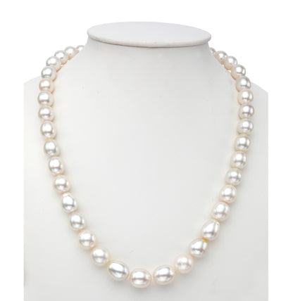 10.0-11.00mm Cream Near Round Grading South Sea Pearls  Necklace Set-AA Quality