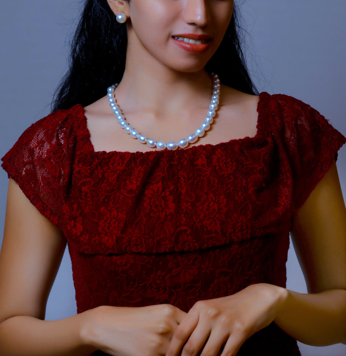 10.0-11.00mm Cream Near Round Grading South Sea Pearls  Necklace Set-AA Quality