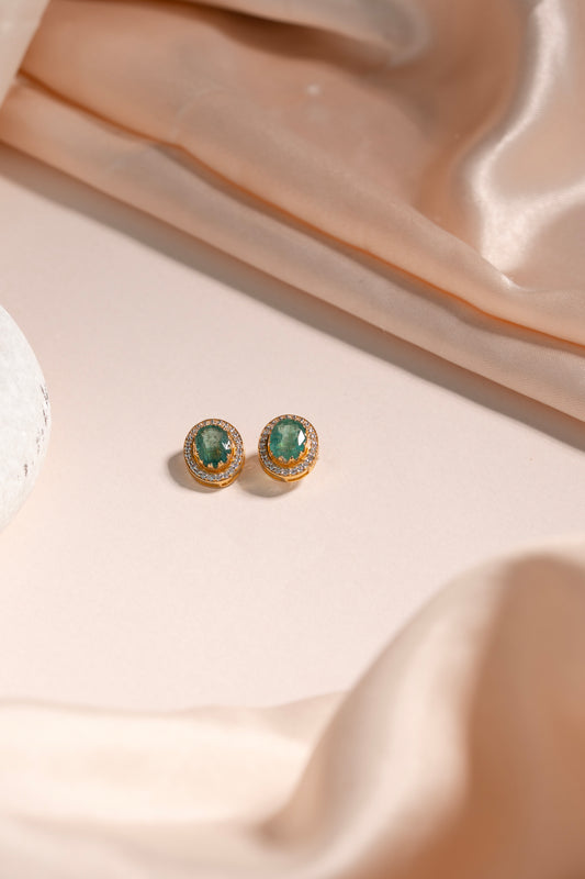 Elegant Emerald Stone Earrings