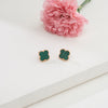 Malachite 18K Rose Gold Stud Earrings