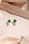 Luxury Emerald Stone & Freshwater Pearl Stone Earrings