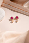 Luxury Ruby Stone & Freshwater Pearl Stone Earrings