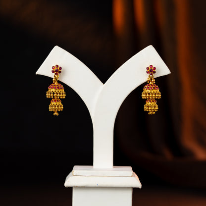 Glowing Ruby Stone Earrings