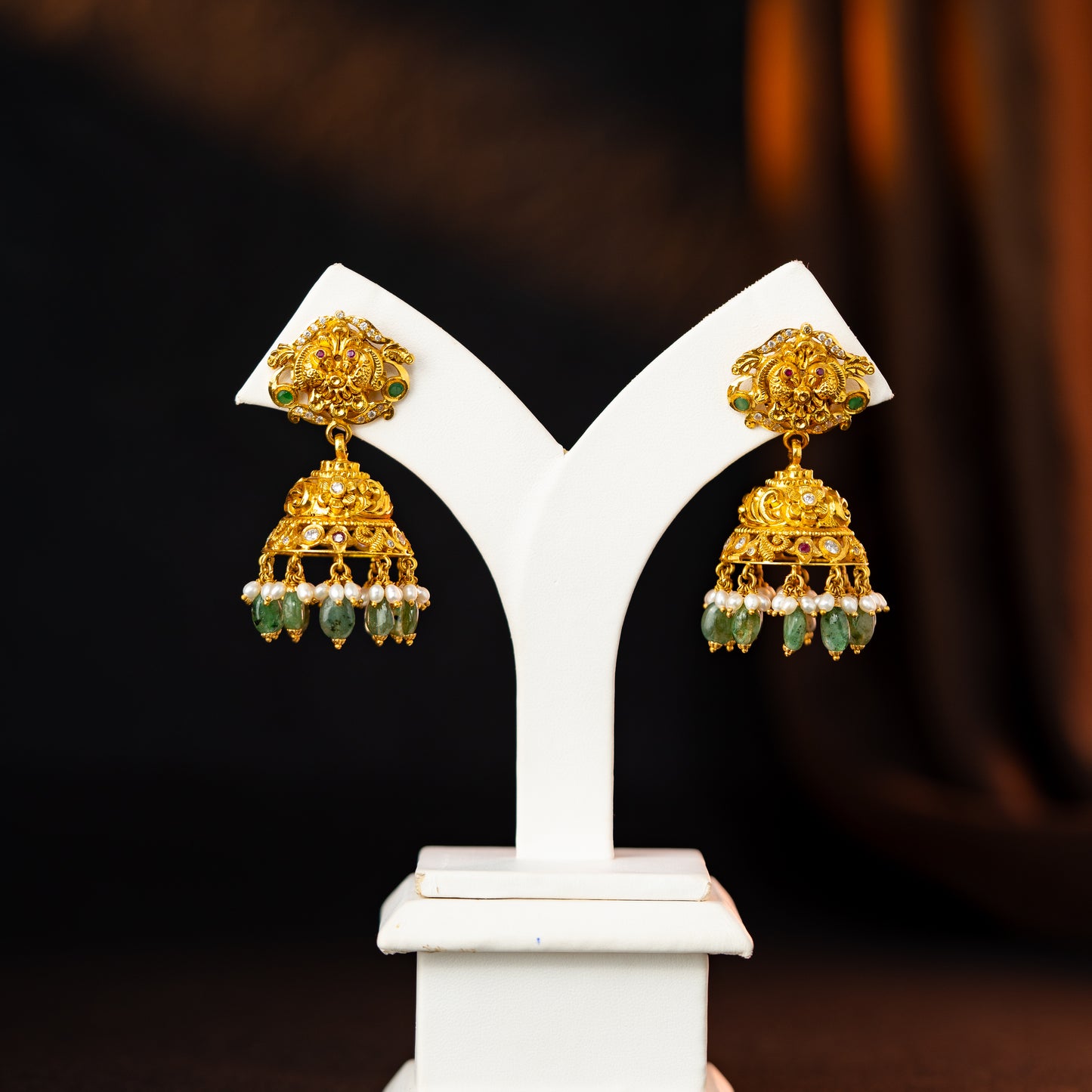 Sparkling Emerald Stone Earrings