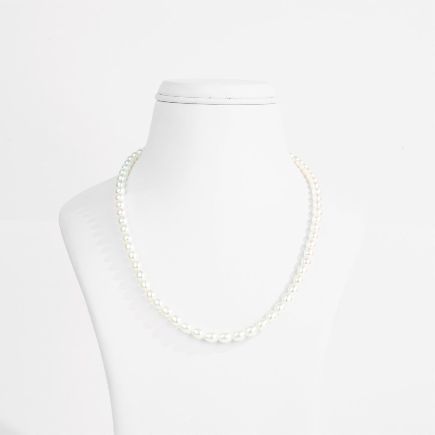 7.0-8.0mm White Drop Freshwater Pearl Necklace Set - AA Quality