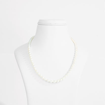 7.0-8.0mm White Drop Freshwater Pearl Necklace Set - AA Quality