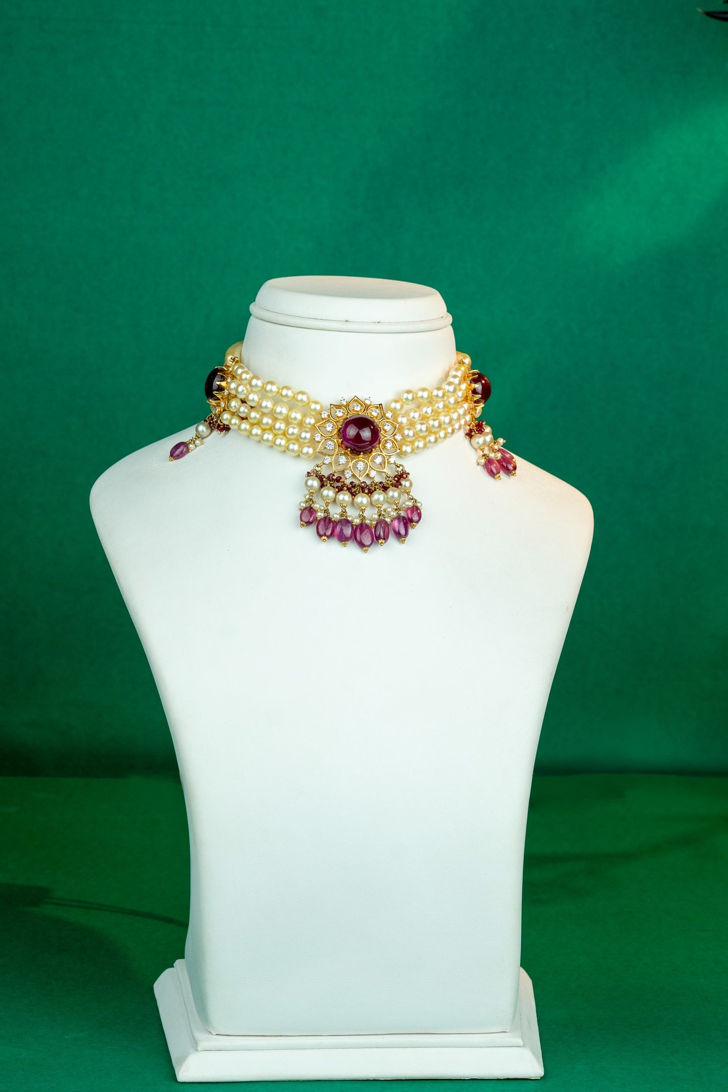 Timeless Ruby Pearl Heritage Choker