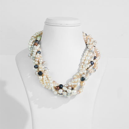 Multicolor Mix Freshwater Pearl Necklace Set - A Quality