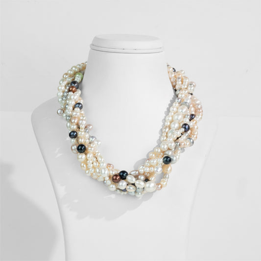 Multicolor Mix Freshwater Pearl Necklace Set - A Quality