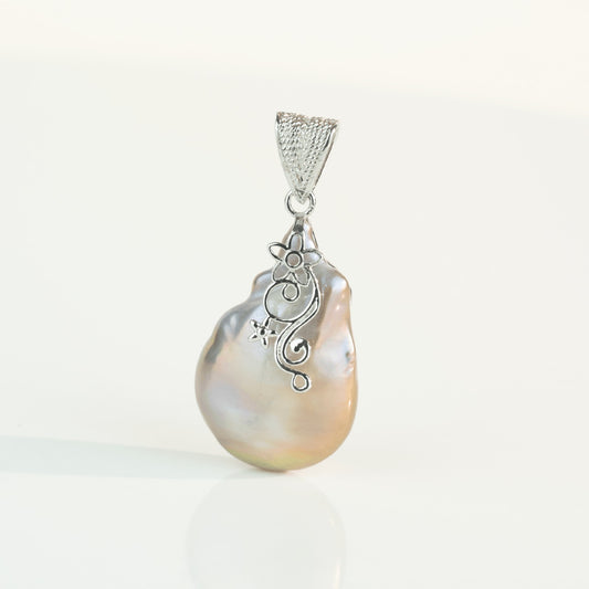White Baroque Freshwater Pearl Locket