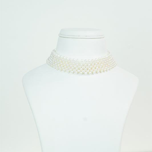 Brilliant Jali Freshwater Pearl Choker Set