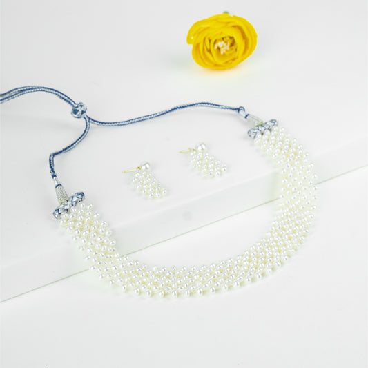 Brilliant Jali Freshwater Pearl Choker Set