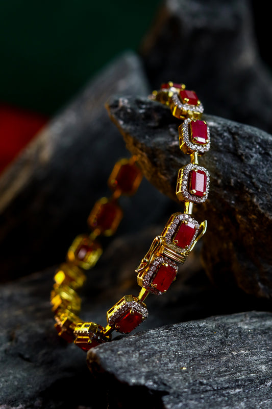 Unique Ruby Diamond Bracelet