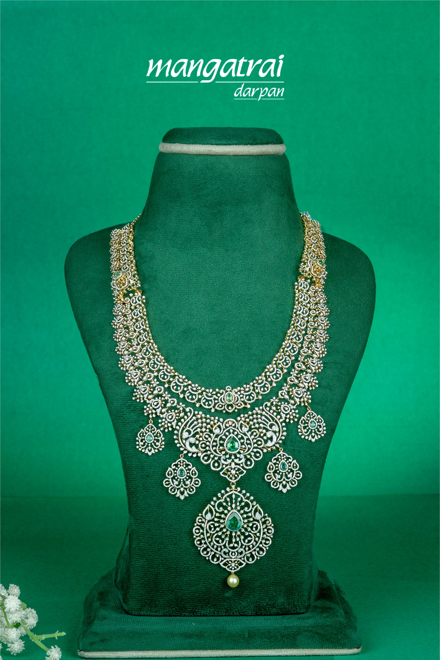 Royal Emerald Diamond Bridal Necklace