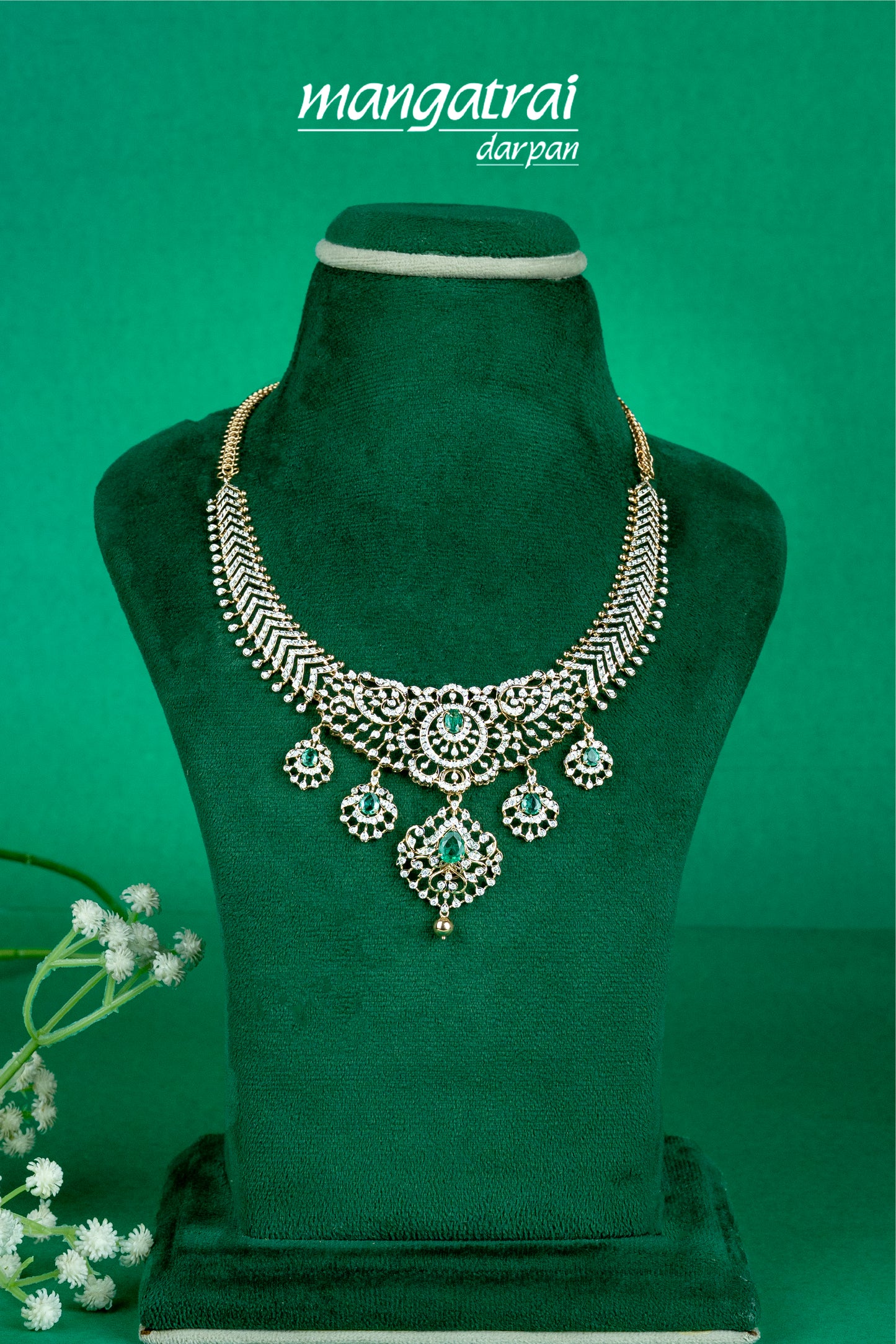 Emerald Elegance Diamond Necklace