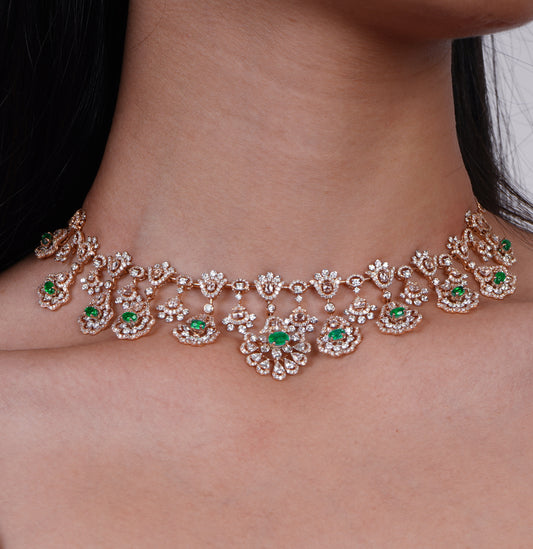Charming Diamond Necklace Set