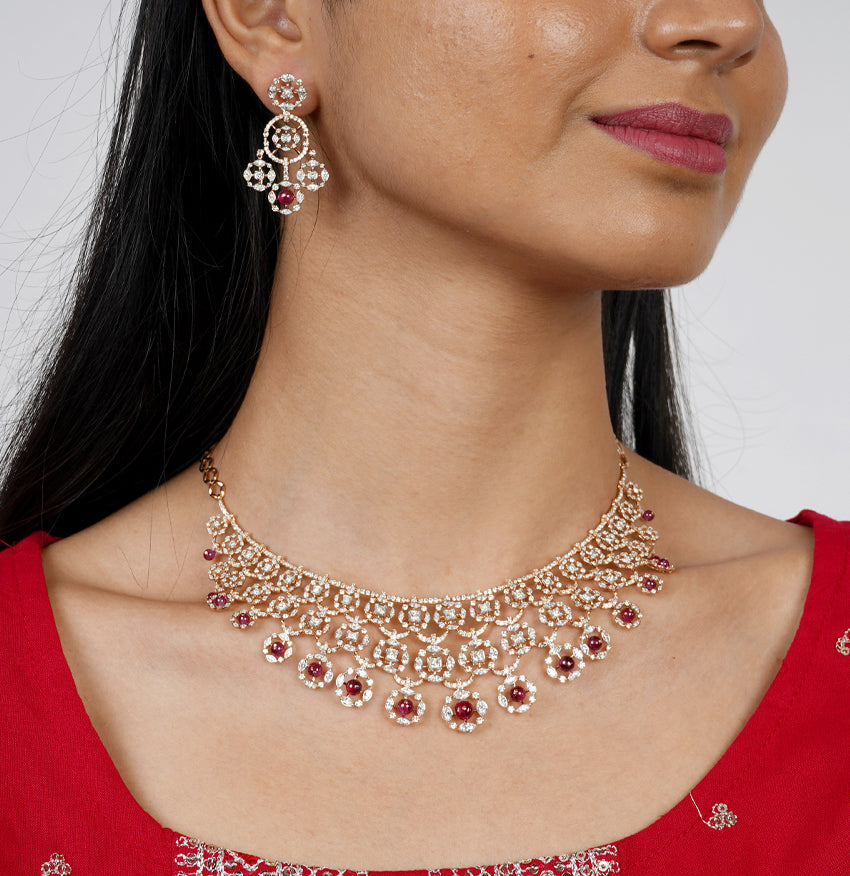 Comfortable Diamond Necklace Set