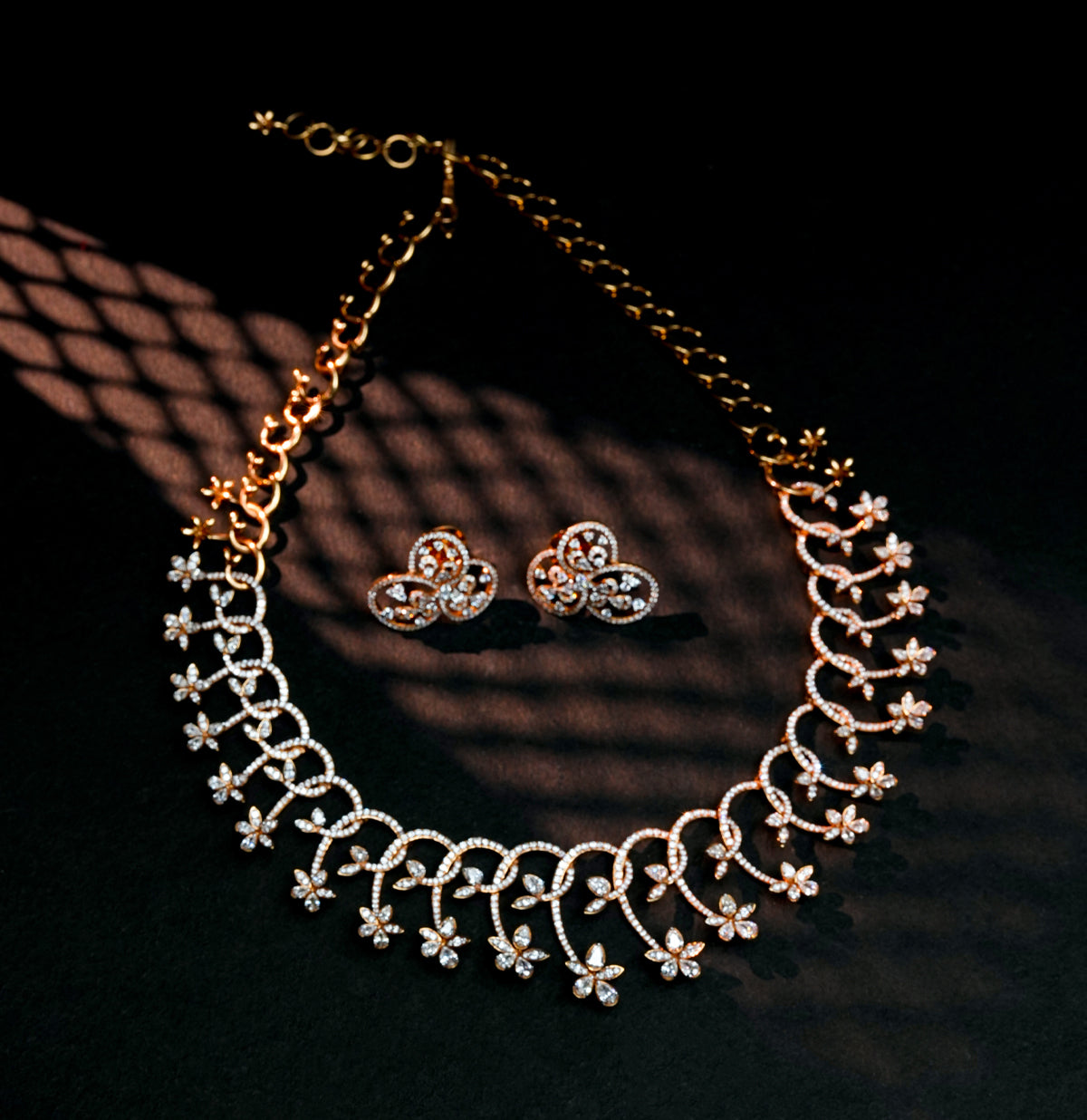 Sparkling  Diamond Necklace Set