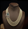 Geometric Pearl Diamond Necklace