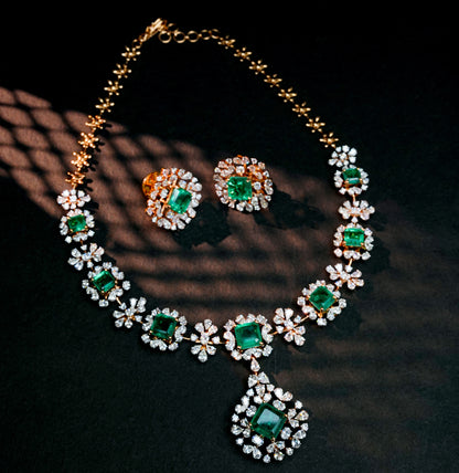 Brilliant Diamond Necklace Set
