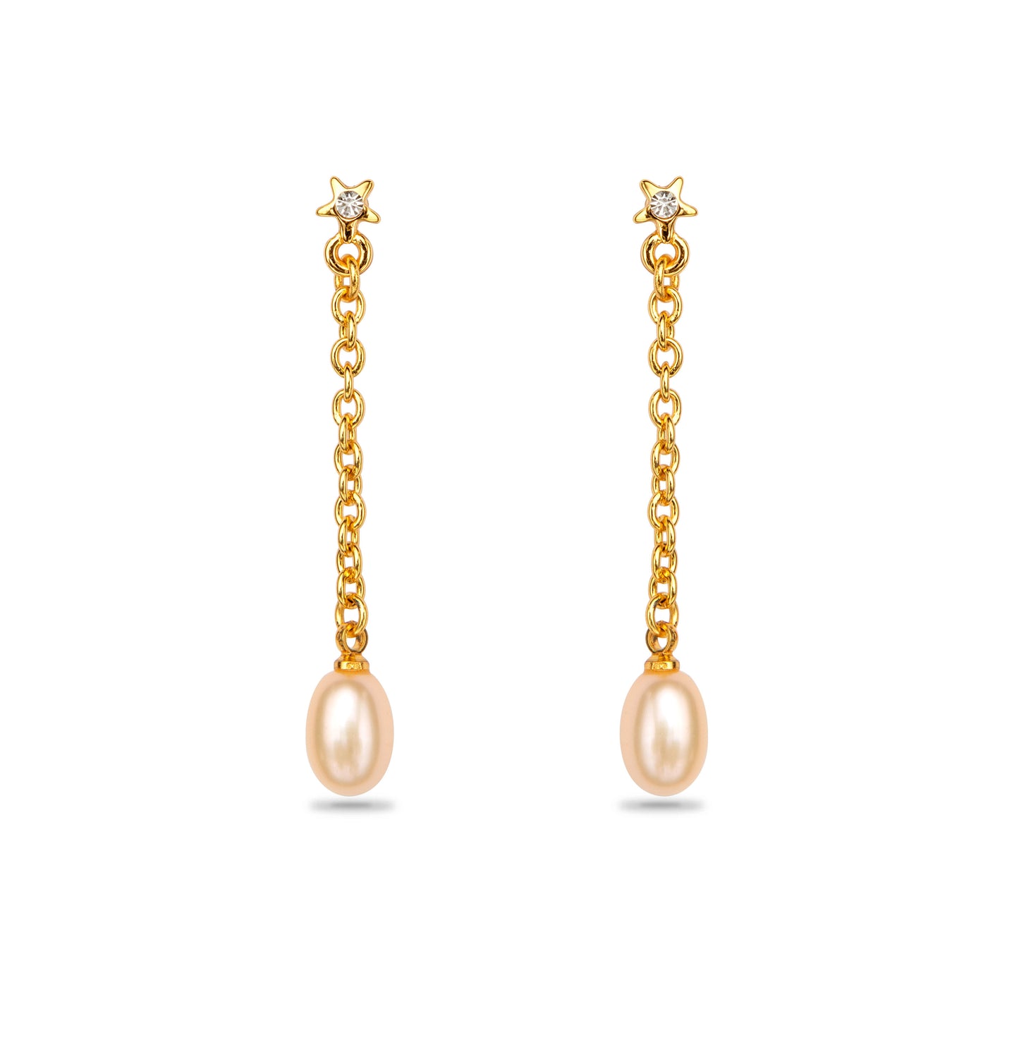 Lovely Pink Drop Freshwater Pearl Hangings Earrings