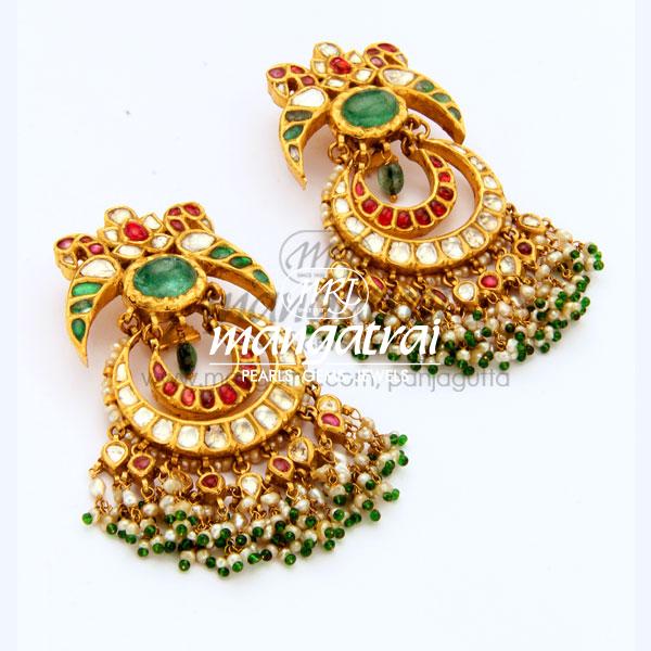 Stunning Gold Kundan Earring