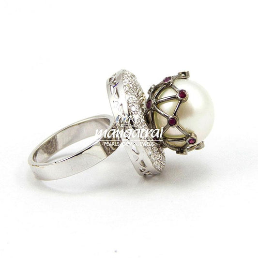 Diamond Pearl Ring