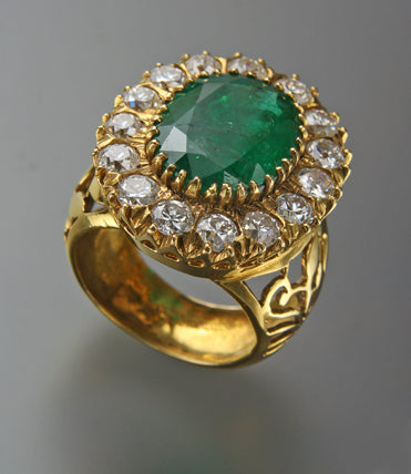 Real Emerald with Diamond Ring