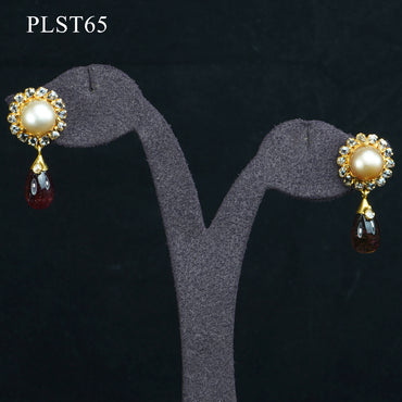 Sun Inspired Polki, Pearl and Tourmaline Gold Necklace and Earring Set