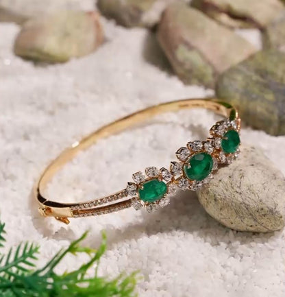 Antique Emerald Diamond Bracelet