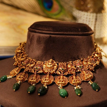 Stunning Gold Nakshi Laxmi Devi Necklace