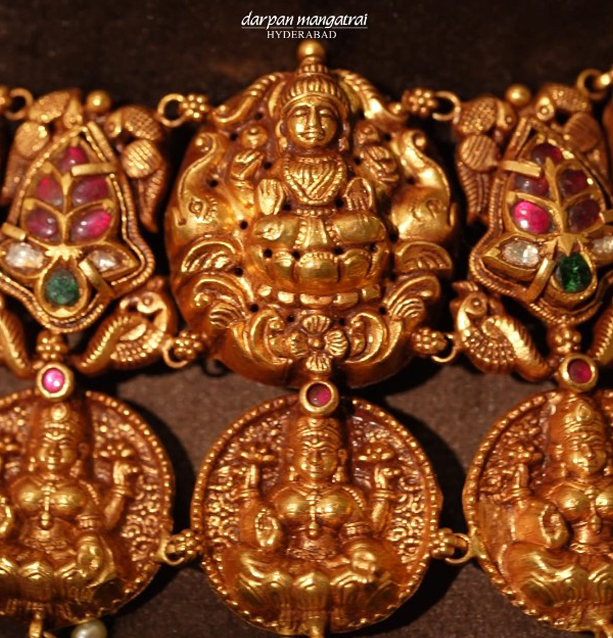 Stunning Gold Nakshi Laxmi Devi Necklace