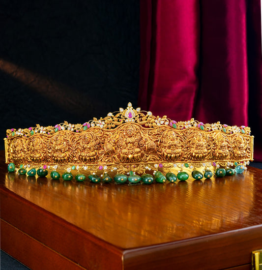 Antique Ruby Emerald Gold Vadanam