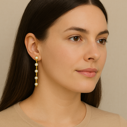 Sparkly White Mix Freshwater Pearl Dangling Earring