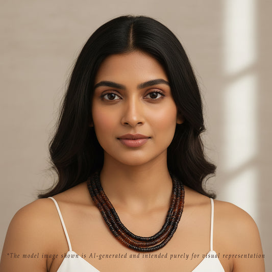 Rich Brown Natural Shaded Gomed Beads Necklace