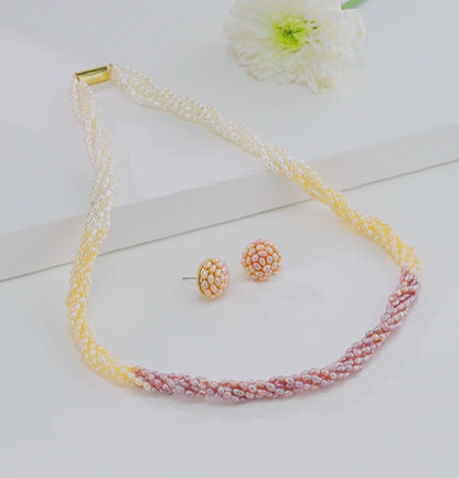 3.0-4.0mm Rice Multicolor Freshwater Pearl Necklace - AAA Quality