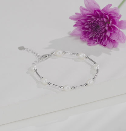 Simple White Freshwater Pearl Bracelet