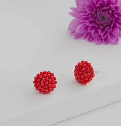 Coral Stud Earrings