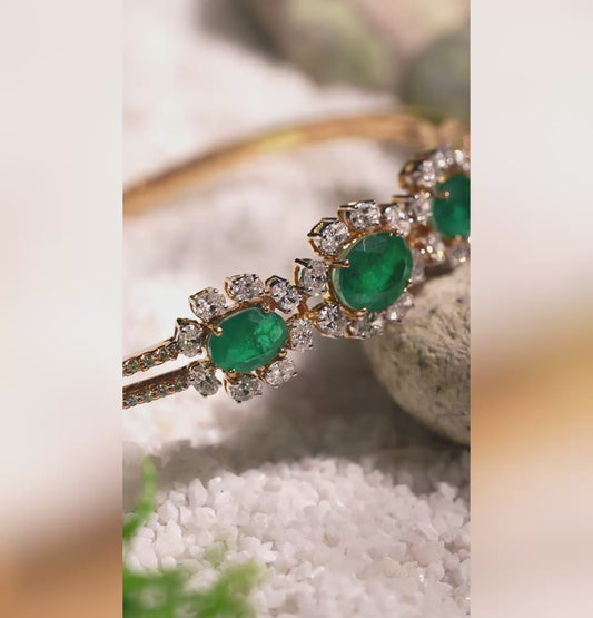 Antique Emerald Diamond Bracelet
