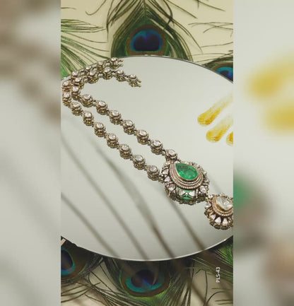 Aristocratic Emerald Polki Necklace