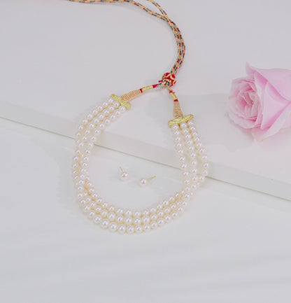 Casual White Round Freshwater Pearl Choker