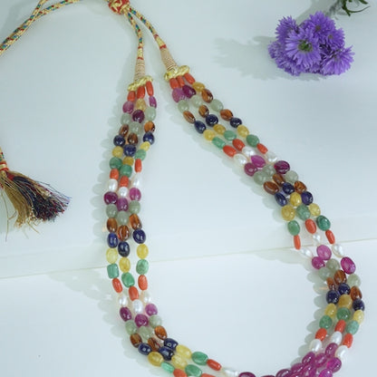 Natural Navaratan Beads Necklace