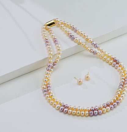 6.0-7.0mm Multicolor Near Round Freshwater Pearl Set - AA Quality