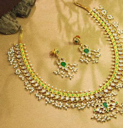 Bohemian Kundan Guttapusalu Necklace Set