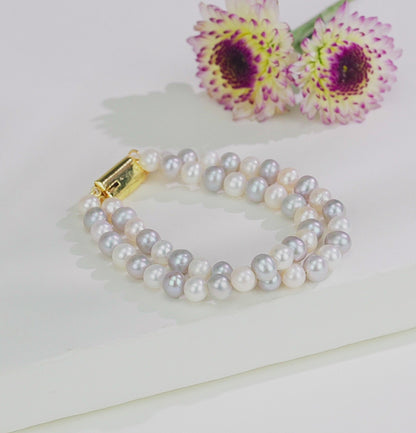 6.0-7.0mm Multicolor Near Round Freshwater Pearl Bracelet