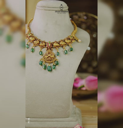Genuine Gold Emerald Necklace Set