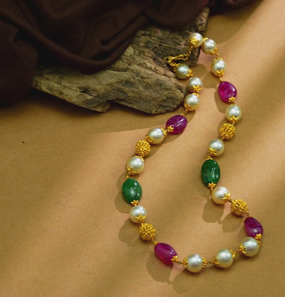 Gorgeous Ruby Emerald Taar Mala