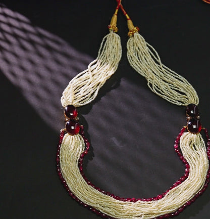 Antique Seed Pearl Side Pieces Necklace